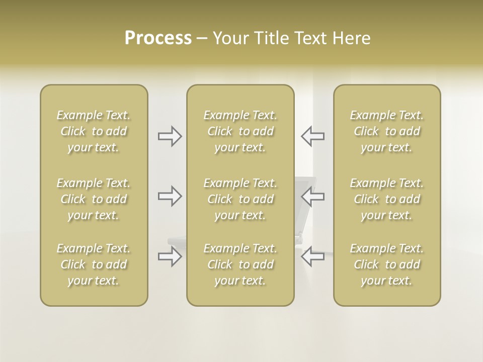 Laptop Computer On Desk PowerPoint Template