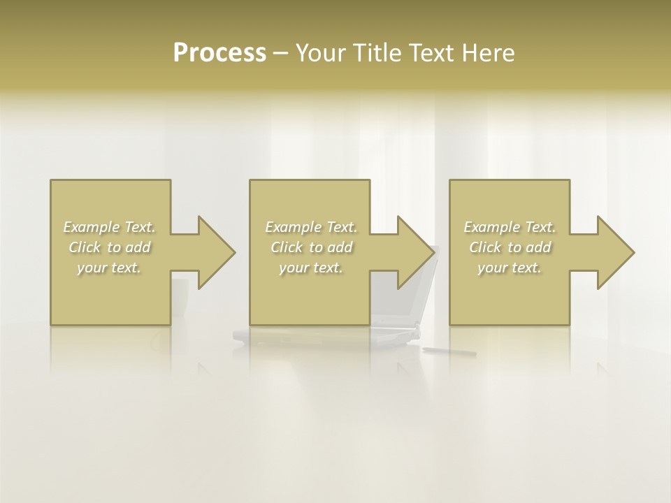 Laptop Computer On Desk PowerPoint Template