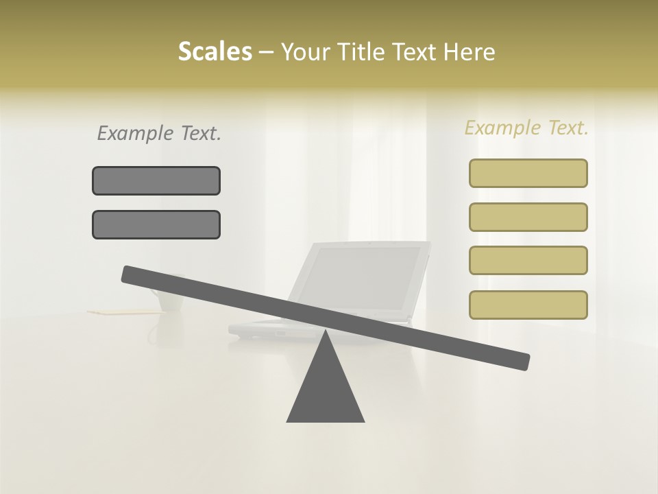 Laptop Computer On Desk PowerPoint Template