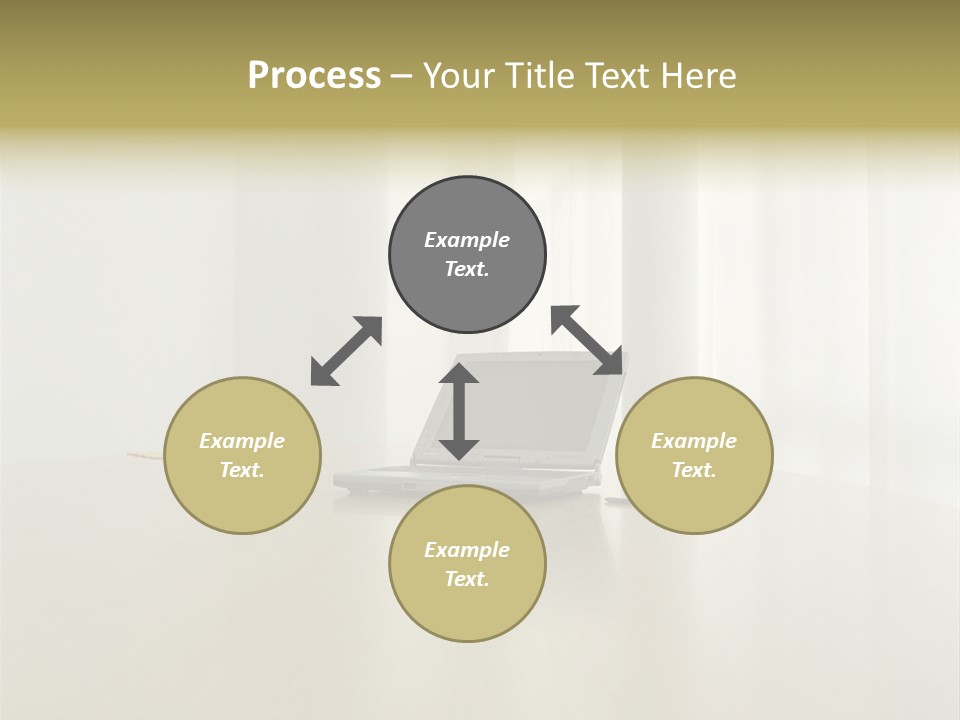 Laptop Computer On Desk PowerPoint Template