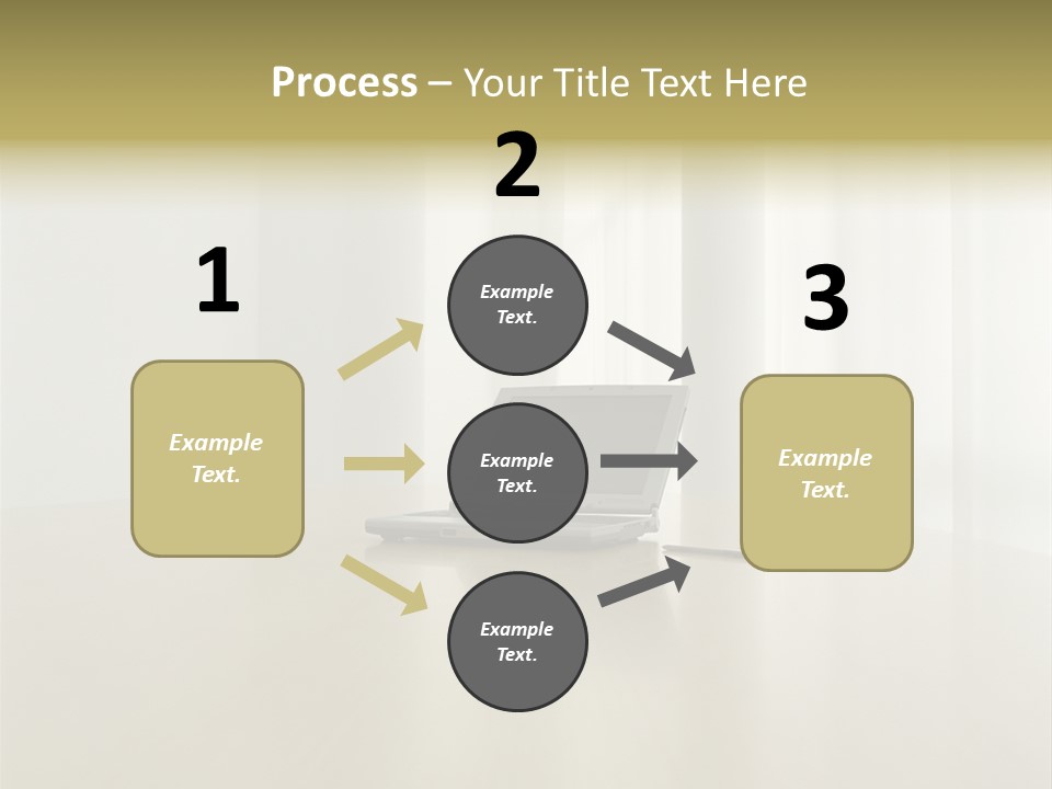 Laptop Computer On Desk PowerPoint Template