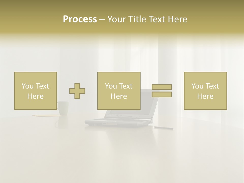 Laptop Computer On Desk PowerPoint Template