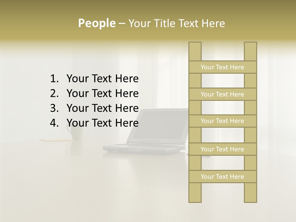 Laptop Computer On Desk PowerPoint Template
