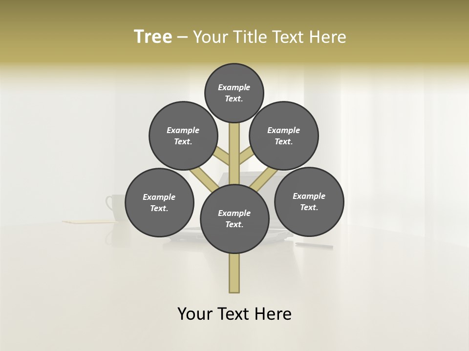 Laptop Computer On Desk PowerPoint Template
