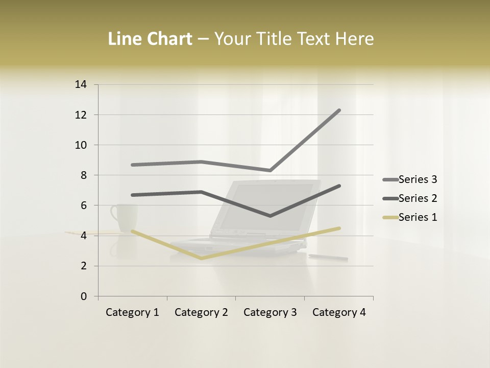 Laptop Computer On Desk PowerPoint Template