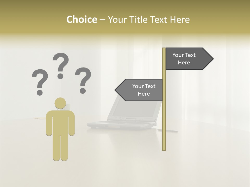 Laptop Computer On Desk PowerPoint Template