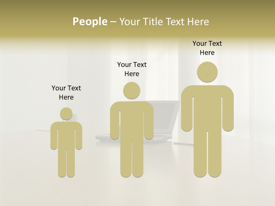 Laptop Computer On Desk PowerPoint Template