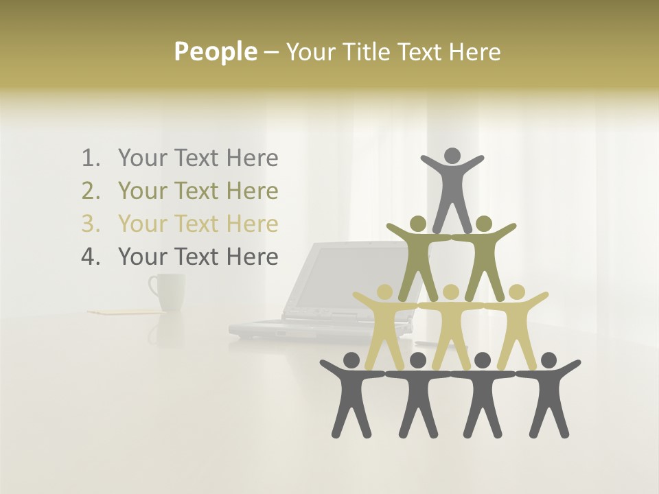 Laptop Computer On Desk PowerPoint Template