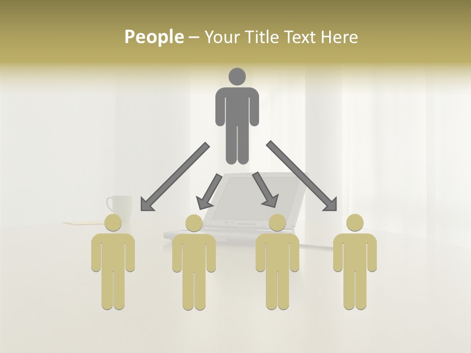 Laptop Computer On Desk PowerPoint Template