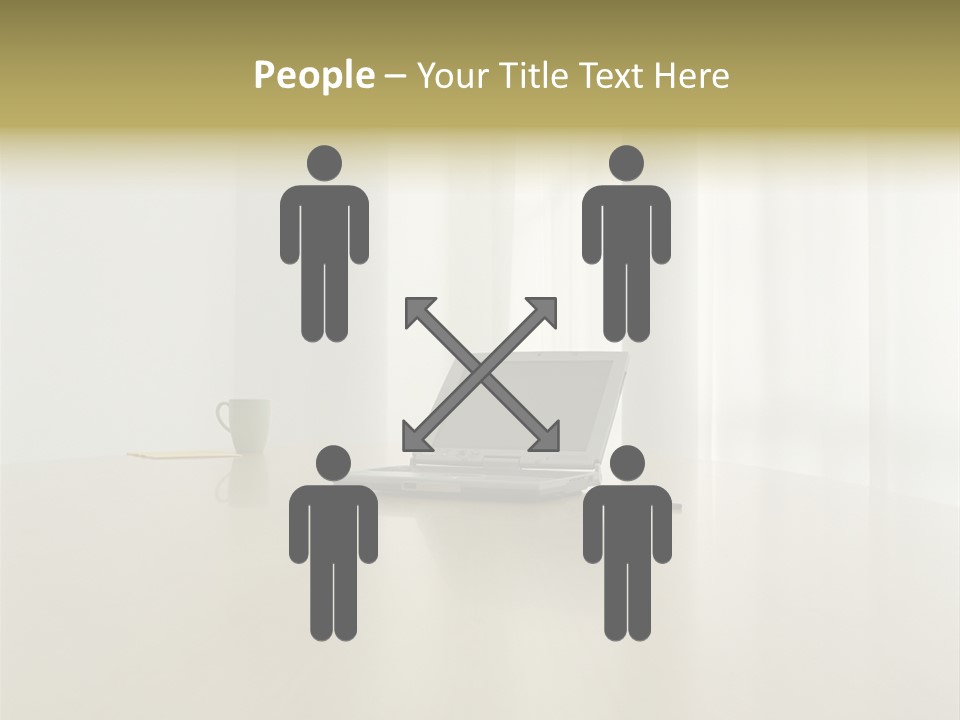 Laptop Computer On Desk PowerPoint Template