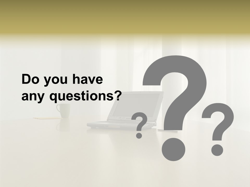 Laptop Computer On Desk PowerPoint Template