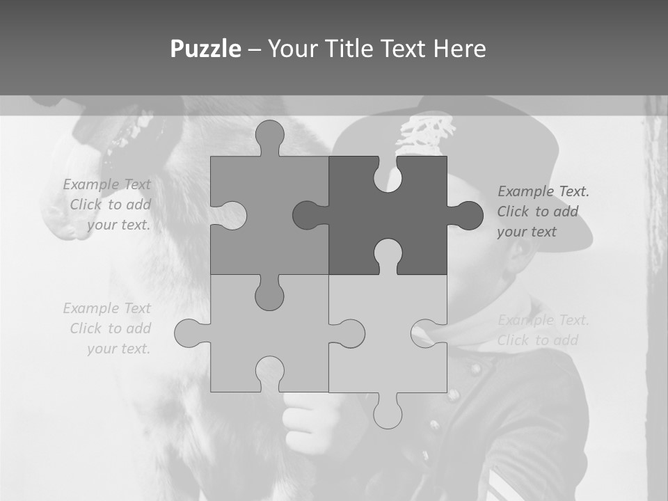 Little Boy And His Friend, The German Shepherd PowerPoint Template