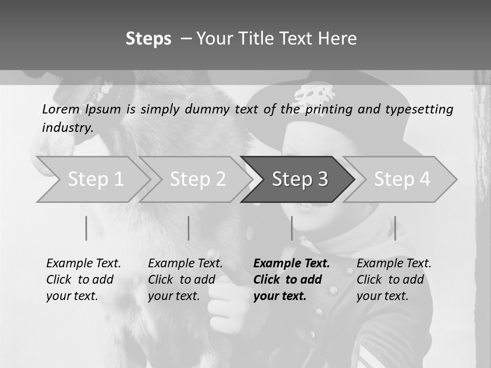 Little Boy And His Friend, The German Shepherd PowerPoint Template