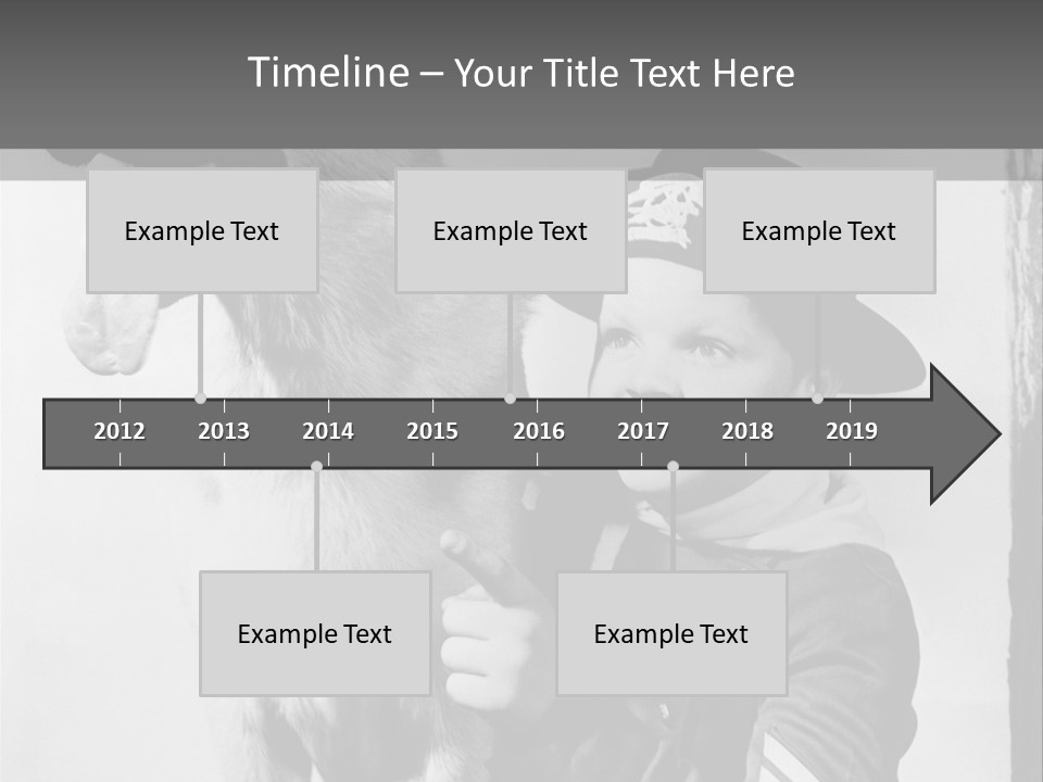 Little Boy And His Friend, The German Shepherd PowerPoint Template