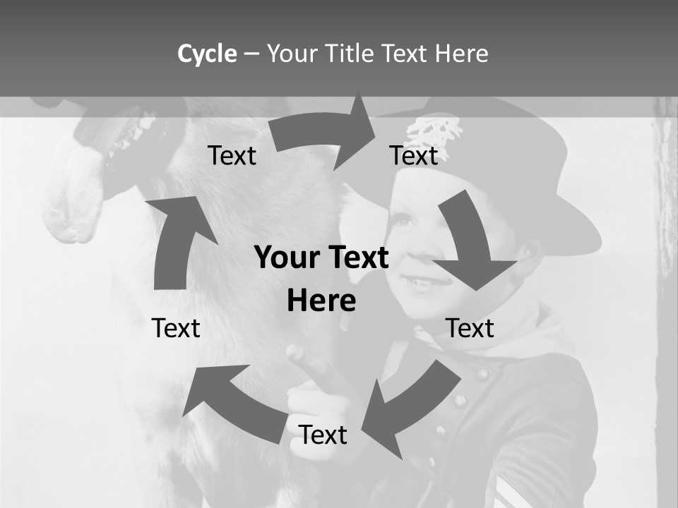 Little Boy And His Friend, The German Shepherd PowerPoint Template