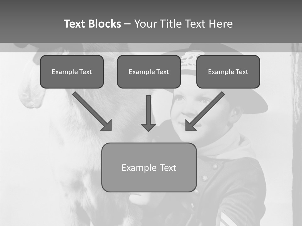 Little Boy And His Friend, The German Shepherd PowerPoint Template