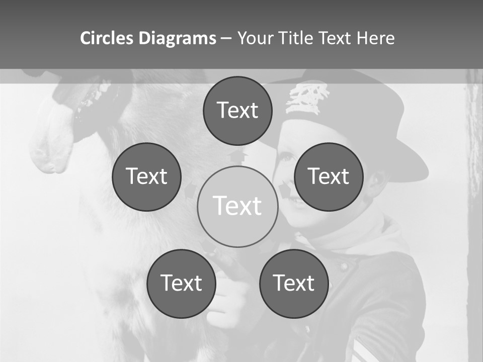 Little Boy And His Friend, The German Shepherd PowerPoint Template