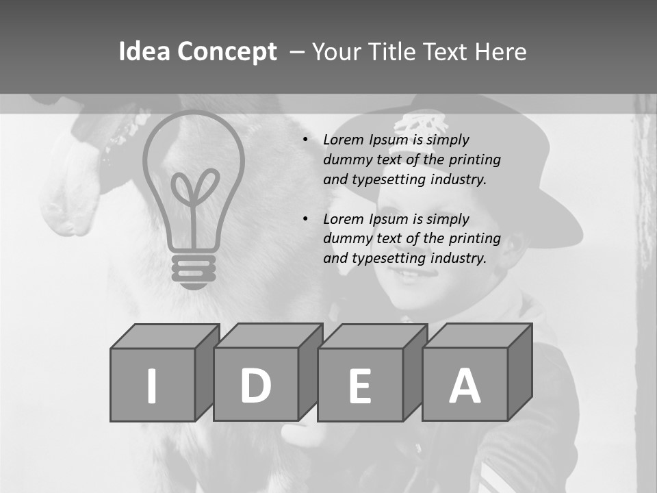 Little Boy And His Friend, The German Shepherd PowerPoint Template