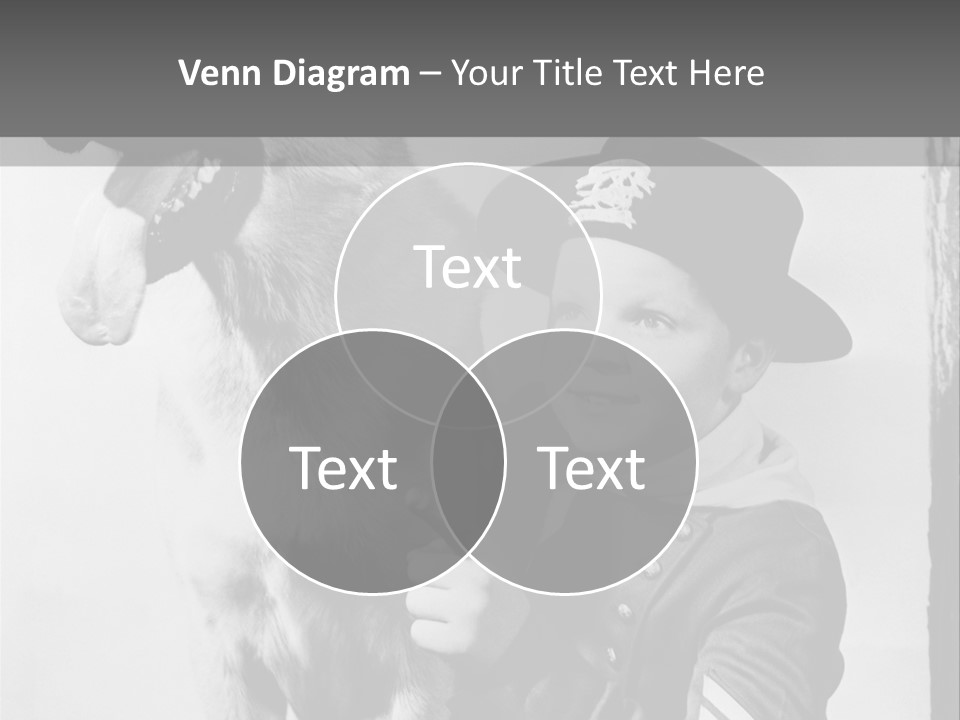 Little Boy And His Friend, The German Shepherd PowerPoint Template