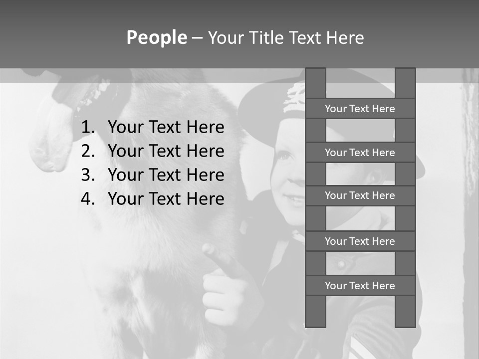 Little Boy And His Friend, The German Shepherd PowerPoint Template