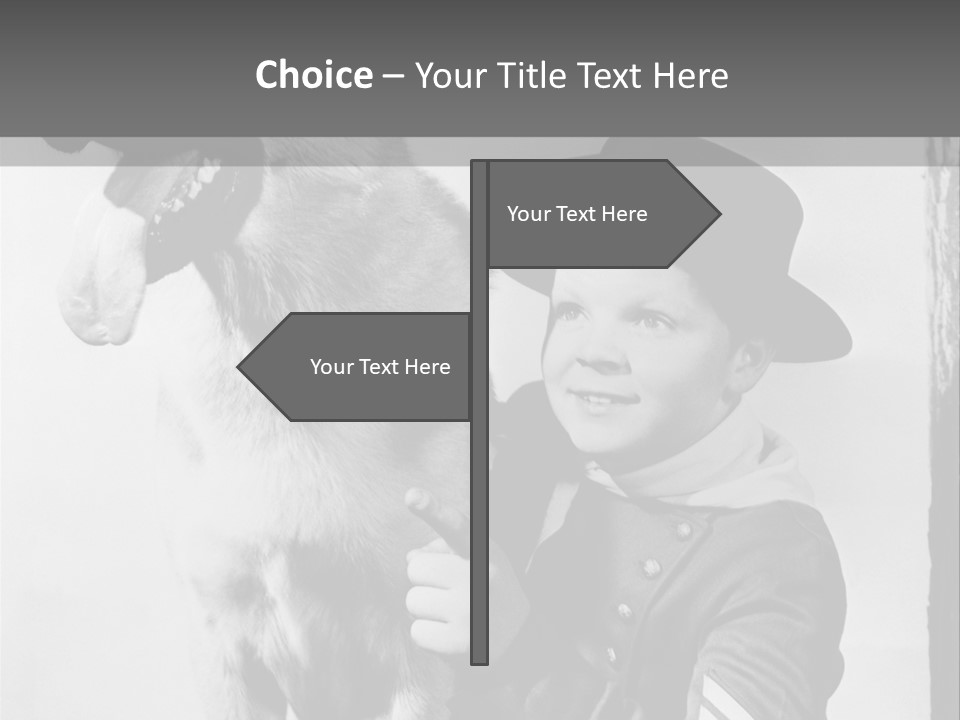 Little Boy And His Friend, The German Shepherd PowerPoint Template