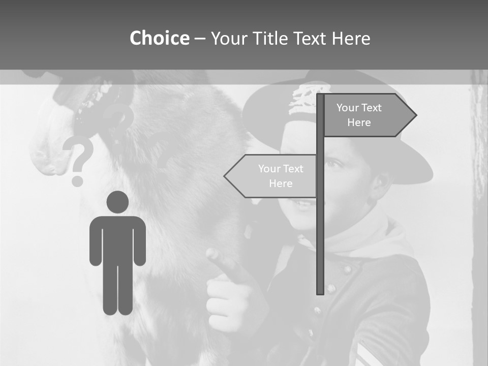 Little Boy And His Friend, The German Shepherd PowerPoint Template