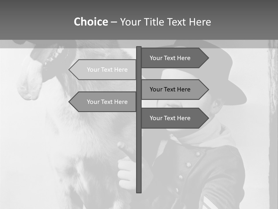 Little Boy And His Friend, The German Shepherd PowerPoint Template