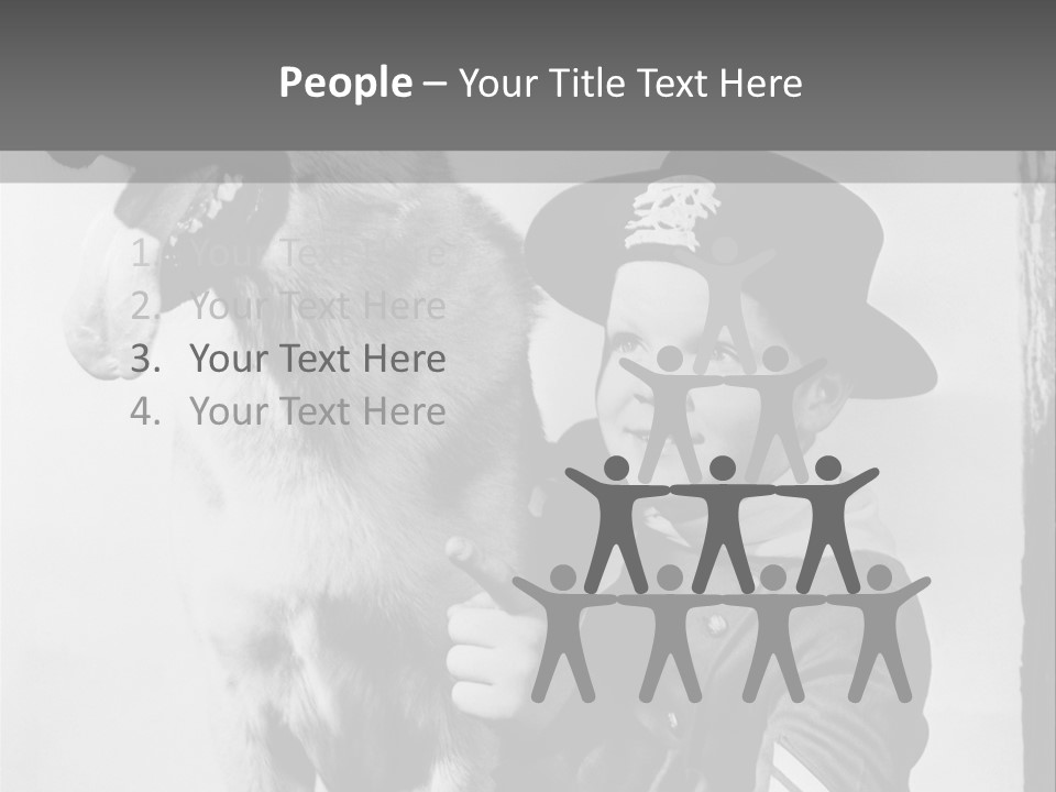 Little Boy And His Friend, The German Shepherd PowerPoint Template