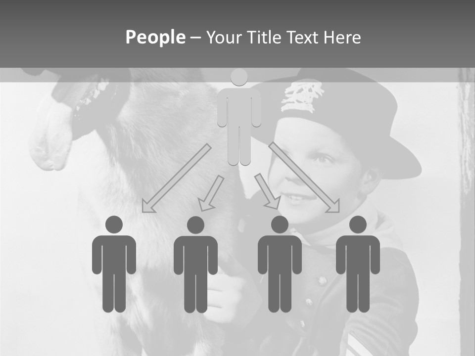 Little Boy And His Friend, The German Shepherd PowerPoint Template