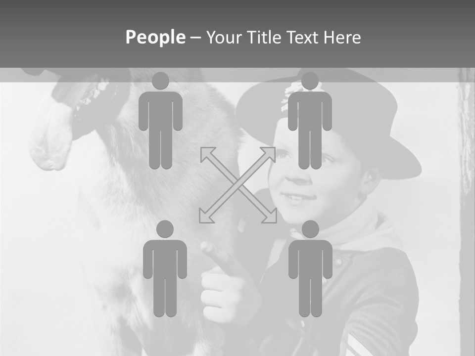 Little Boy And His Friend, The German Shepherd PowerPoint Template