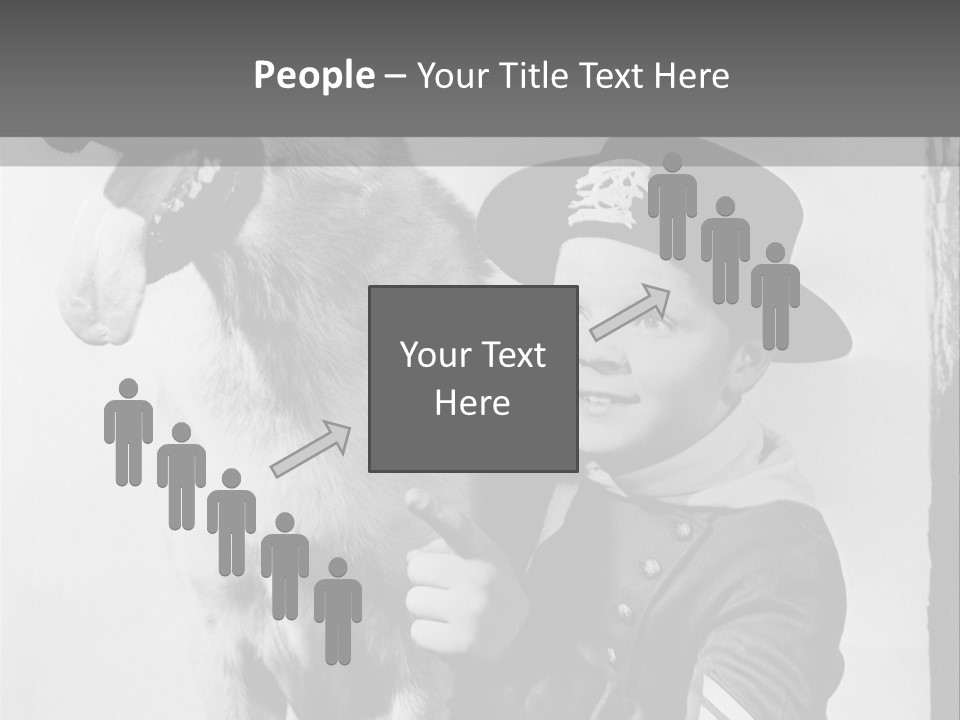 Little Boy And His Friend, The German Shepherd PowerPoint Template