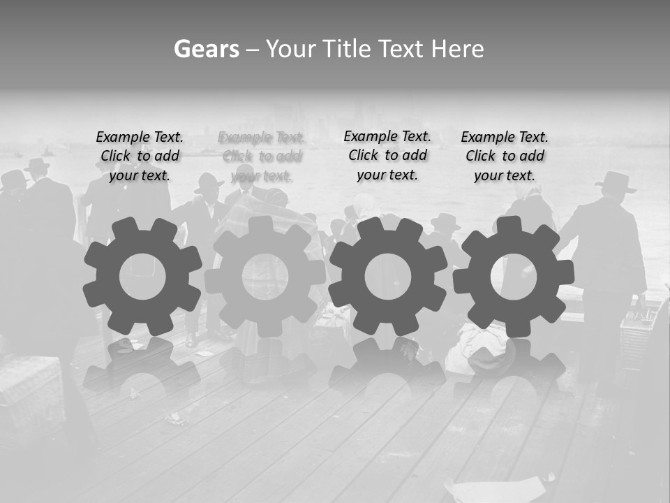 People Warm Themselves In The Dock PowerPoint Template