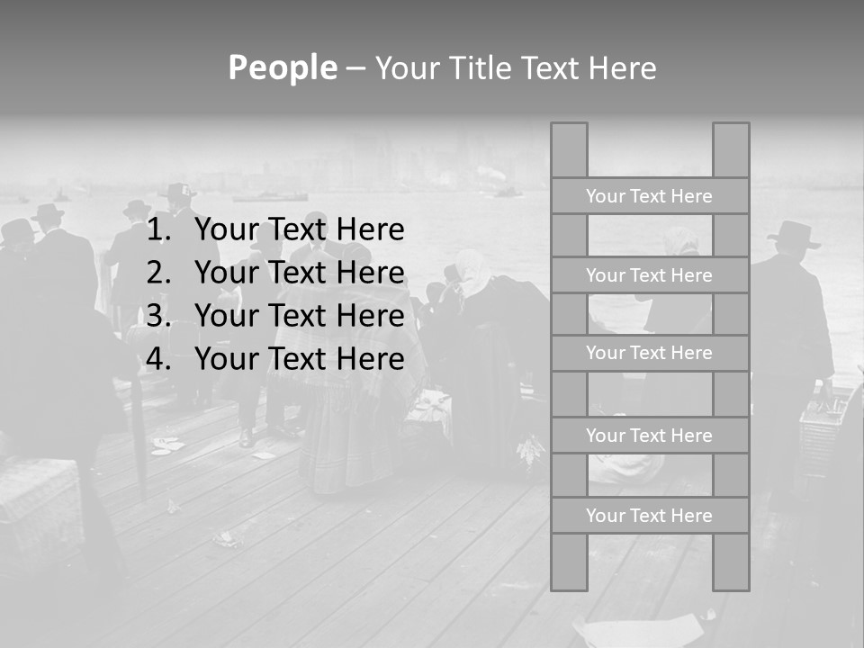 People Warm Themselves In The Dock PowerPoint Template