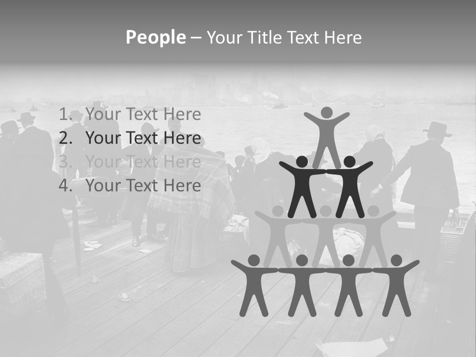 People Warm Themselves In The Dock PowerPoint Template