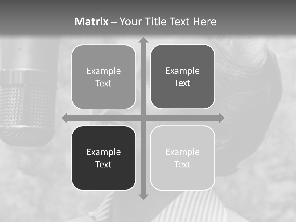 Girl Singing Black And White Photo PowerPoint Template