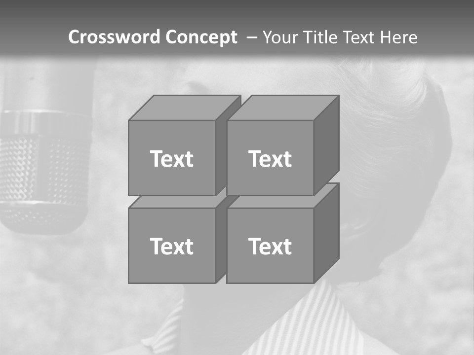 Girl Singing Black And White Photo PowerPoint Template