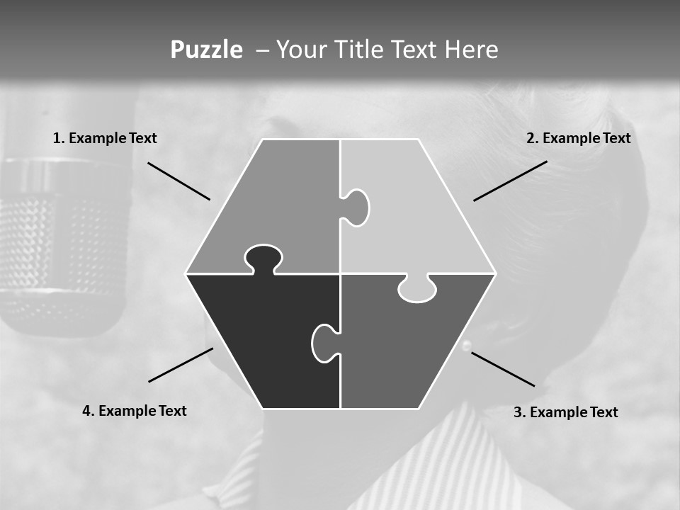 Girl Singing Black And White Photo PowerPoint Template