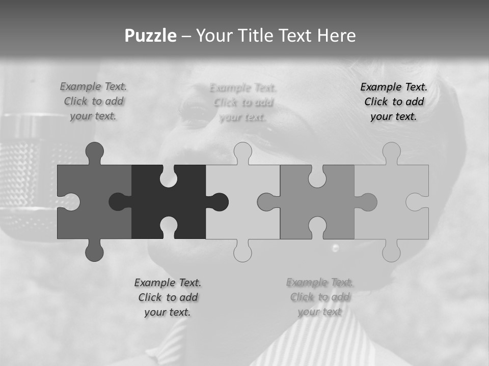 Girl Singing Black And White Photo PowerPoint Template