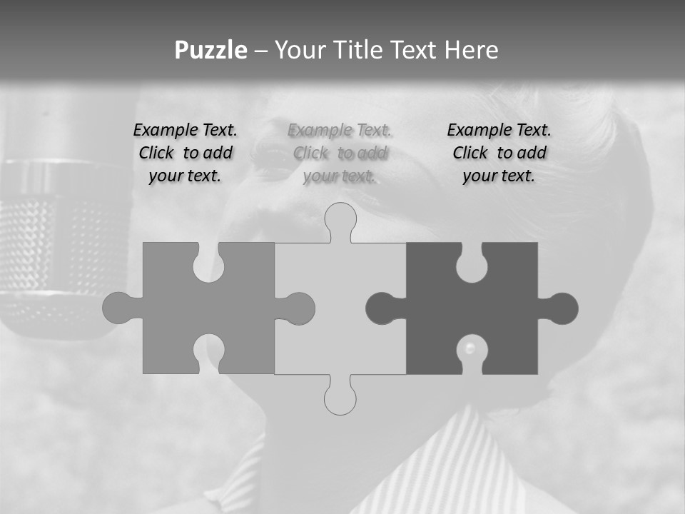 Girl Singing Black And White Photo PowerPoint Template