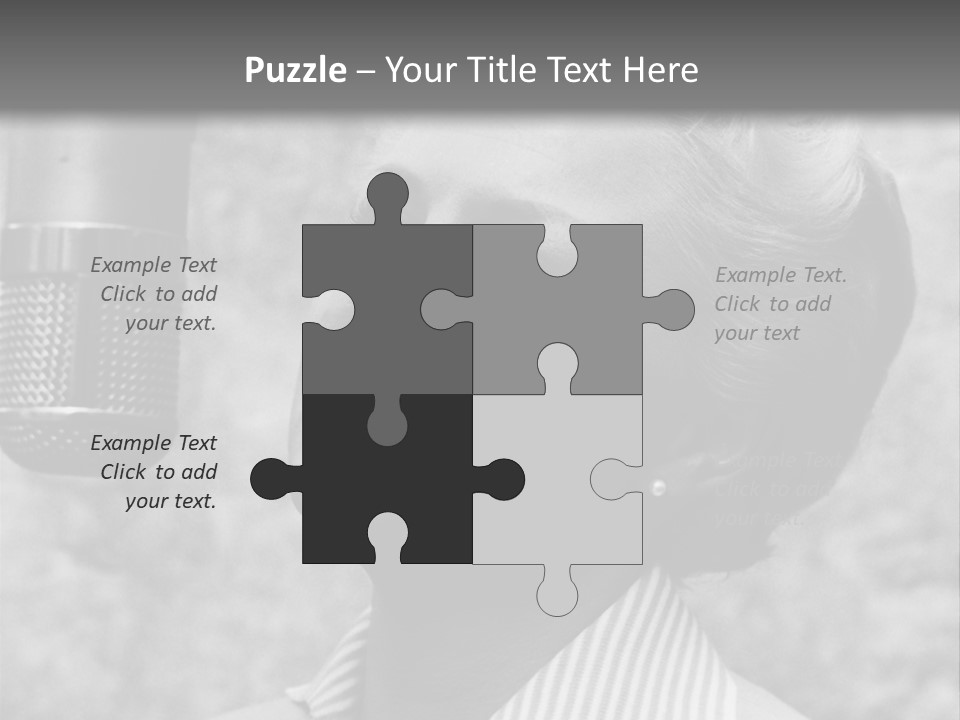 Girl Singing Black And White Photo PowerPoint Template