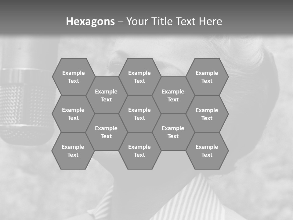 Girl Singing Black And White Photo PowerPoint Template