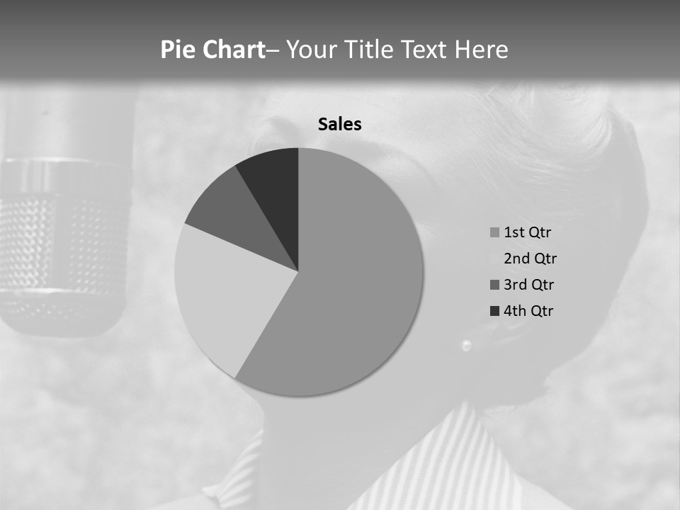 Girl Singing Black And White Photo PowerPoint Template