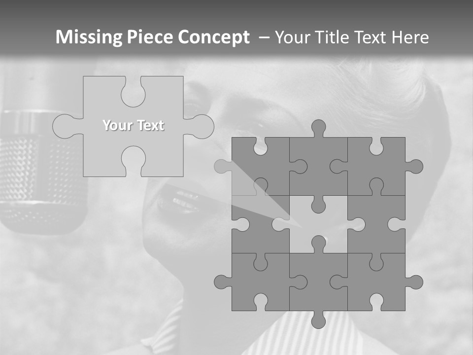 Girl Singing Black And White Photo PowerPoint Template