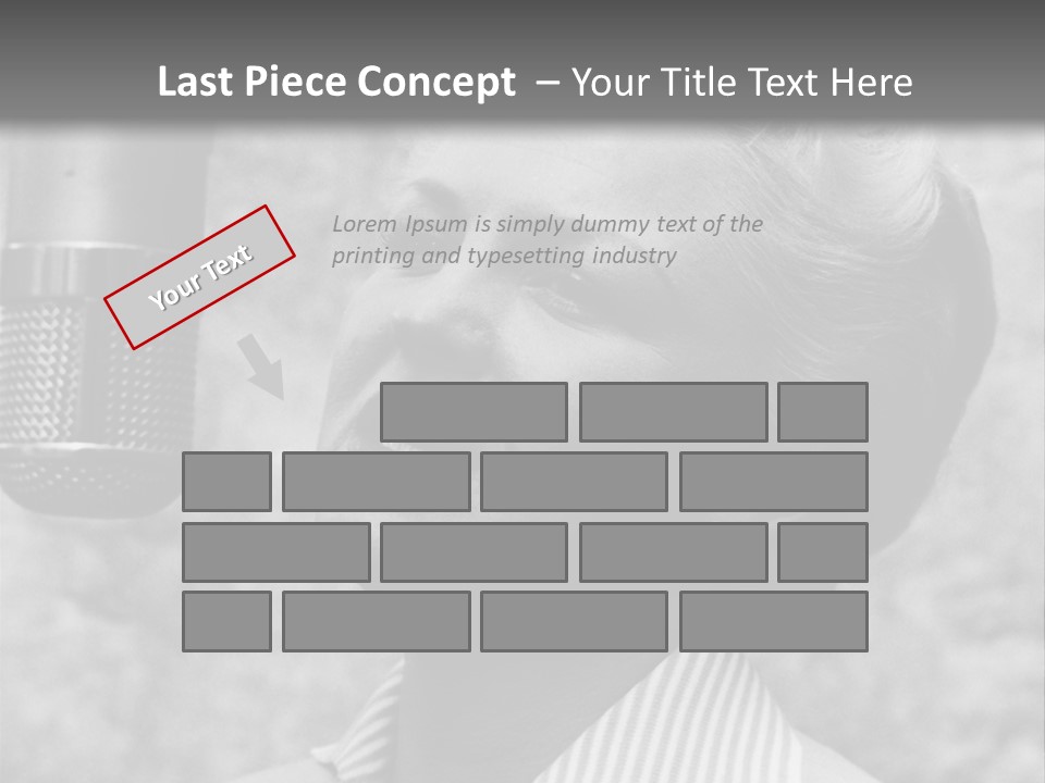 Girl Singing Black And White Photo PowerPoint Template