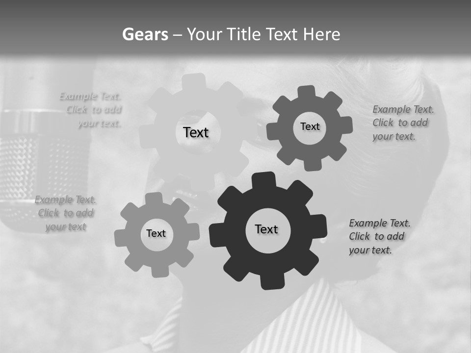 Girl Singing Black And White Photo PowerPoint Template