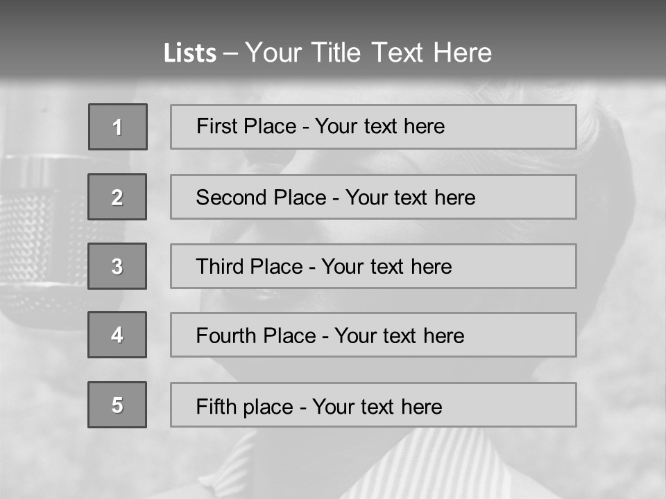 Girl Singing Black And White Photo PowerPoint Template