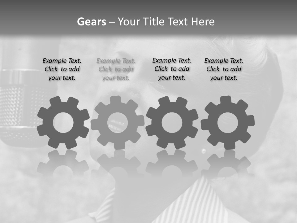 Girl Singing Black And White Photo PowerPoint Template