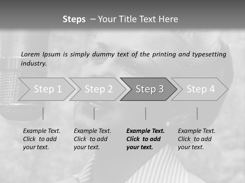 Girl Singing Black And White Photo PowerPoint Template