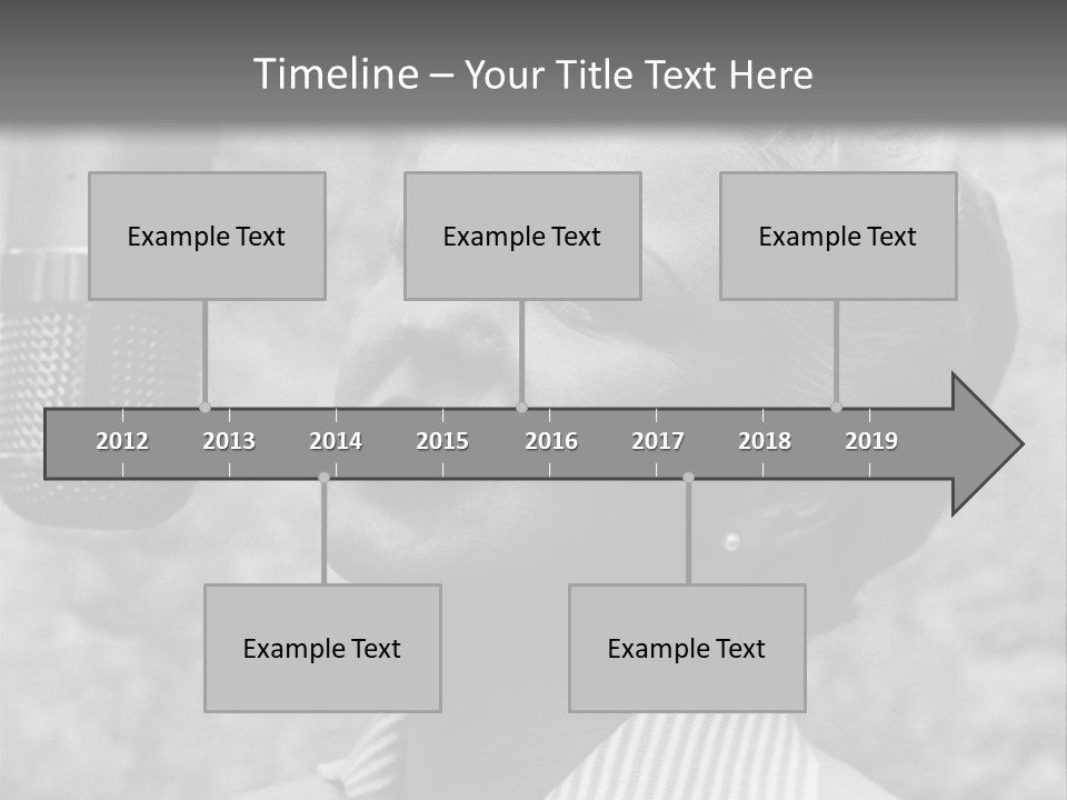 Girl Singing Black And White Photo PowerPoint Template