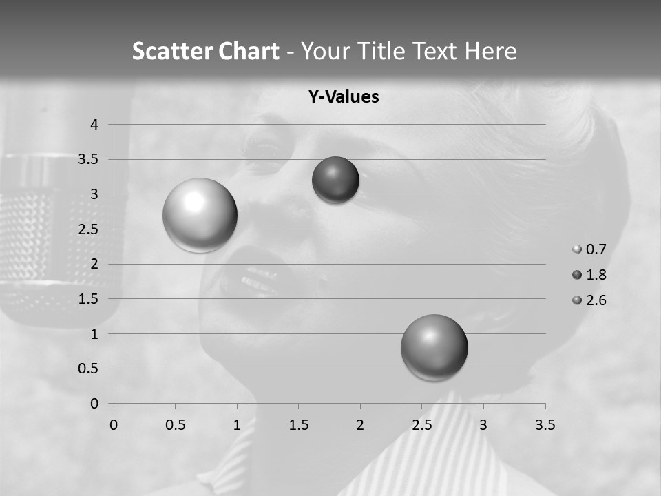 Girl Singing Black And White Photo PowerPoint Template